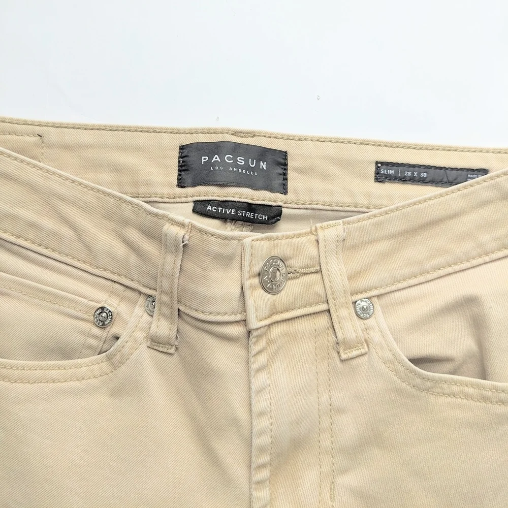 PacSun Men's Beige Slim Jeans